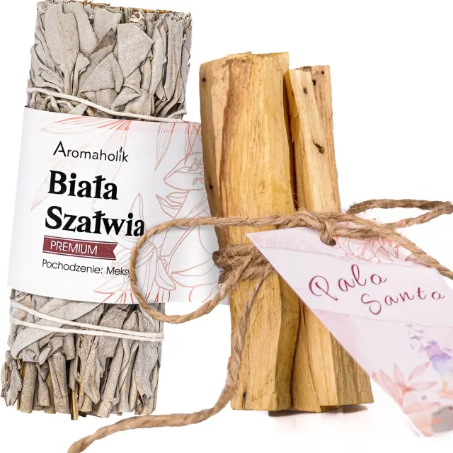 Aromaholik Smudging Set - Palo Santo & Witte Salie - Natuurlijke Wierook Naturel
