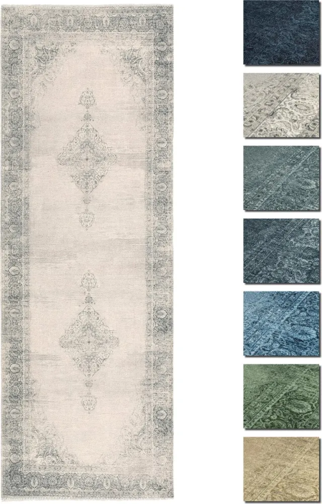 TESSO LIVING Kelim Vintage Vloerkleed - Crème 80 X 195 cm - Premium Laagpolig Woonkamer Tapijt - Anti-Slip, Machinewasbaar & Super Zacht