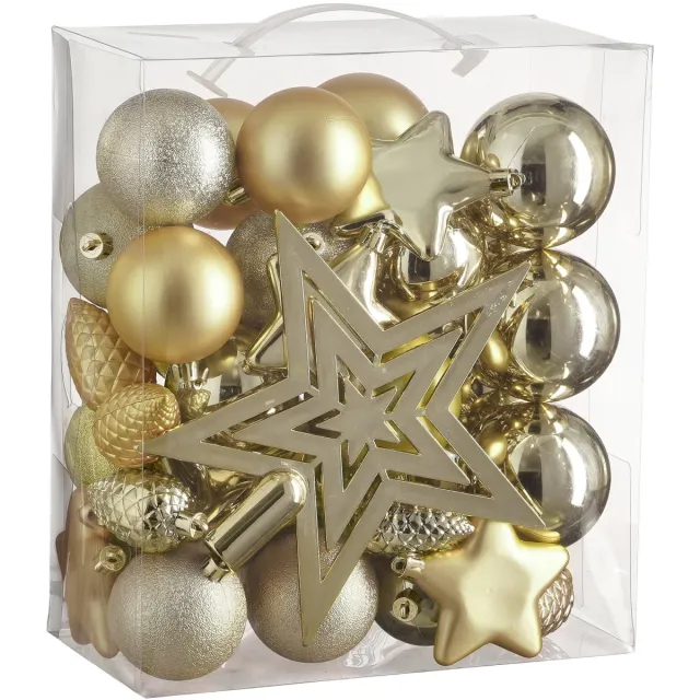 House of Seasons Kerstbal (set van 40) (ø8 cm) champagne