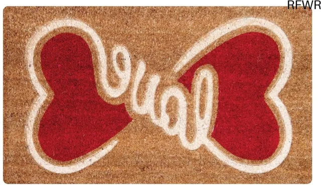 RFWR Kokosvezel Deurmat met Gegraveerde Spreuken en Designs - Antislip - 40 x 70 cm