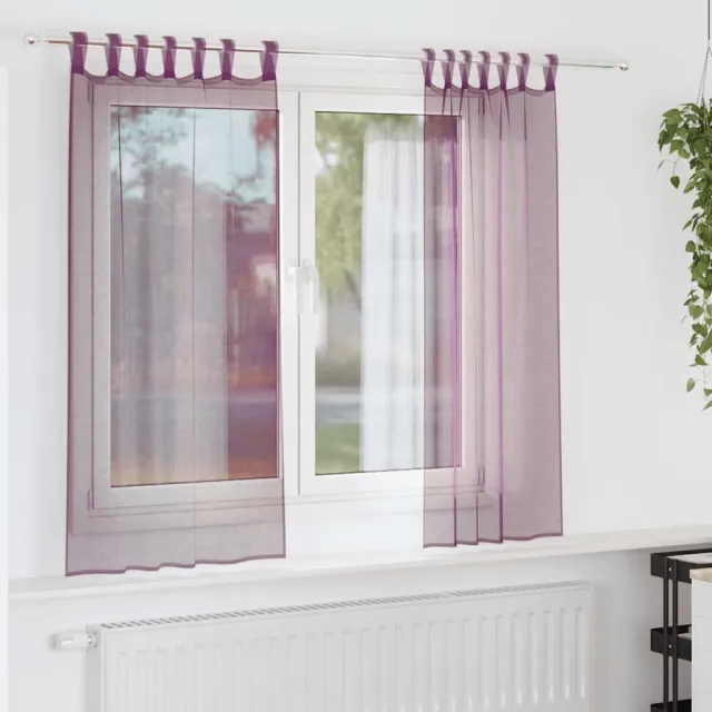vidaXL Gordijnen met lussen 2 st 140x175 cm paars