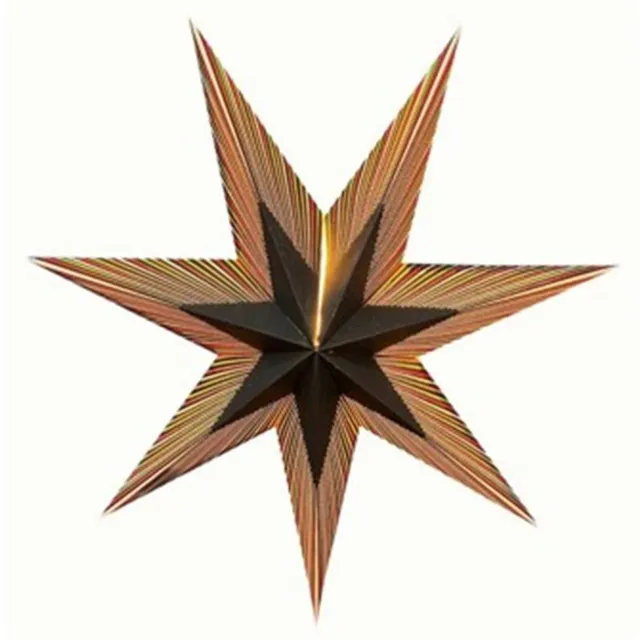 Only natural Floz Design luxe kerstster zwart met kleur - gaaf effect met verlichting - incl verlichting - 60 cm - fairtrade