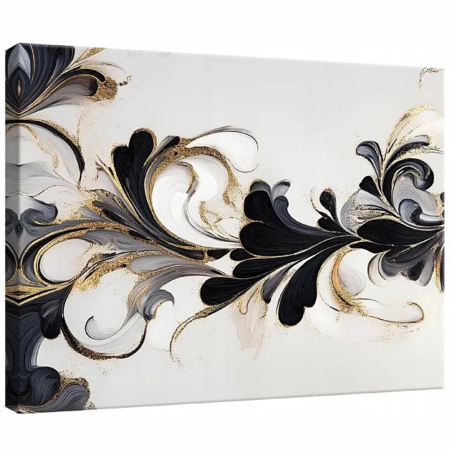 WALLARENA Canvas schilderij - 100x70 cm - abstracte bloemen voor slaapkamer, woonkamer, keuken multikleurig