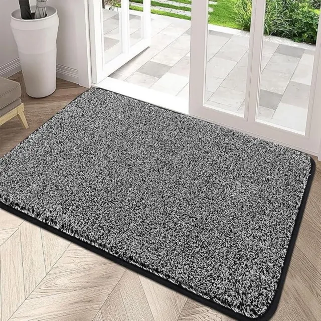 Livatto Deurmat 80x120 cm – Antislip Binnenmat met Rubberen Onderkant, Super Absorberend en Vuilafstotend, Zwart