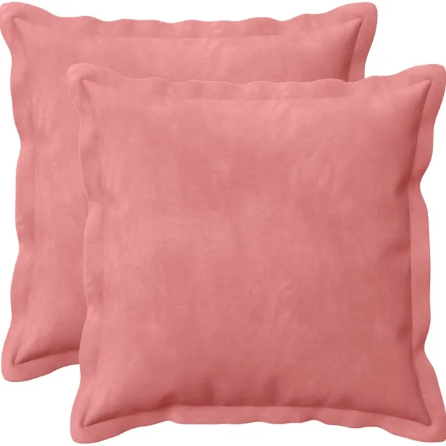 vidaXL Dekenkussen - 2 - st - HOUTEN - Roze - 30 - x - 30 - cm - fluweel