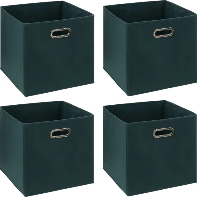 5Five® 5Five Opbergmand/kastmandje - 6x - Smaragd groen - 31 x 31 x 31 cm - 29 liter - Vakkenkast manden - Stof met versterkte bodem - Opvouwbaar Emerald groen
