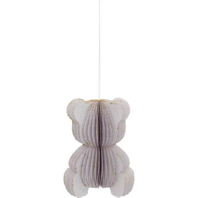 Feeric lights & Christmas Witte papieren kerstbeertje van 12 cm Blanc