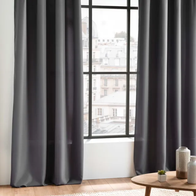 Wicotex Gordijnen - Kant en klaar - Met ringen - 140x260cm - Grijs - 2stuks
