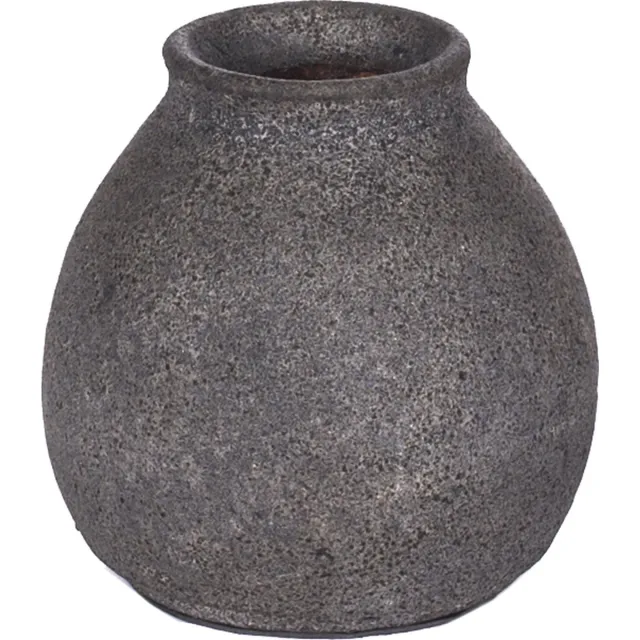 STILL Kleine Pot - Vaasje - Aardewerk - Dark Grey - Donkergrijs - 12x12 cm