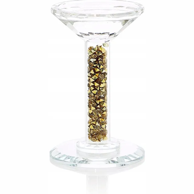 Messa Home Kristallen Kandelaar Goud Pyriet H=17cm - Ongemerkt