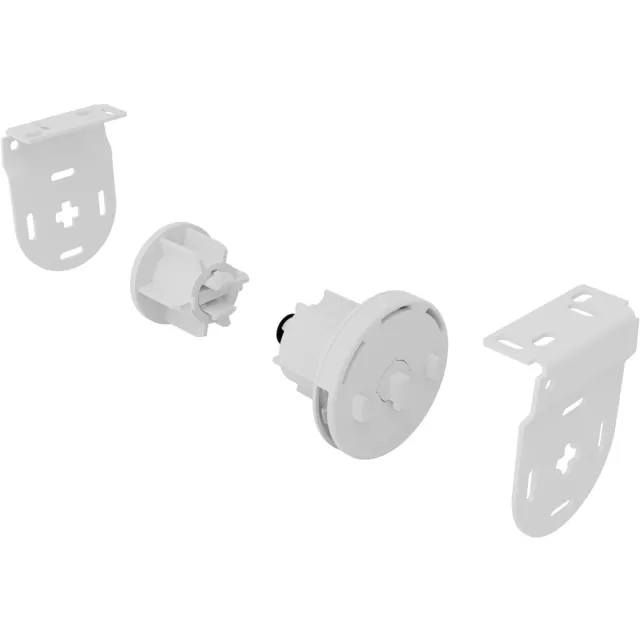 Louvolite 40 mm rolgordijn kettingtakel vervanging, met rolgordijnketting en metalen beugel, reserveonderdelen rolgordijn, reserveonderdelen rolgordijnaccessoires, max. belasting 10 kg louvelite wit