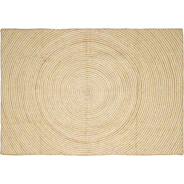 vidaXL Gebied Tapijt Natuurlijk en Wit 240 x 340 cm Jute