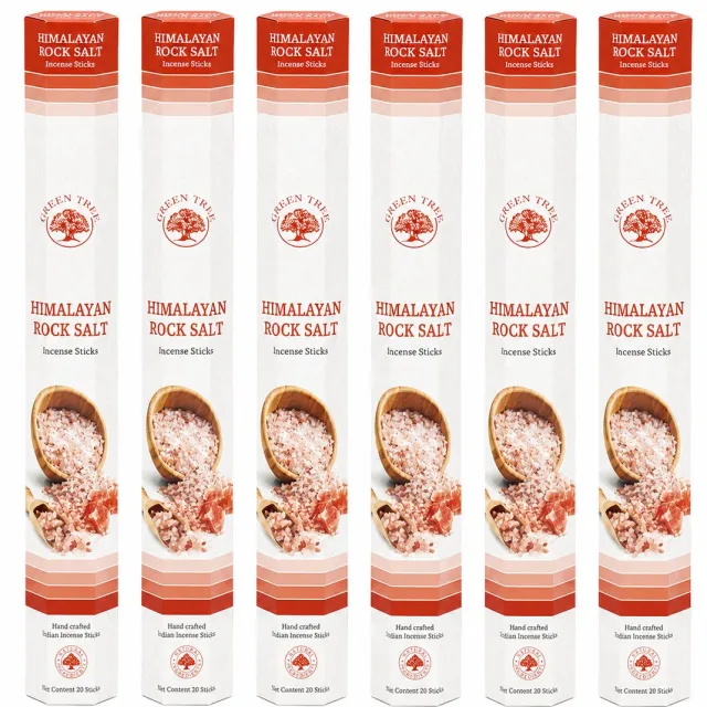 Green Tree wierook - Himalayan rock salt himalaya zeezout - wierookstokjes - 6 pakjes himalaya rock salt