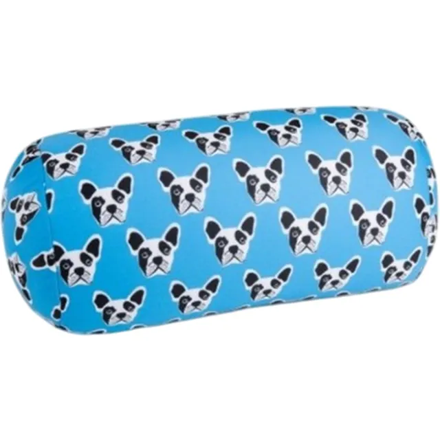 House of Healthbrands Kuschelmaxx Rolkussen - Sierkussen Rond Cilinder 17 x 33 cm - Doggy-design - Stevig en zacht - Mooie print - Gevuld met microgranulaat - Vormvast & Wasbaar - Ideaal voor op de bank, bed, auto of op reis - Inclusief Wasnet blauw