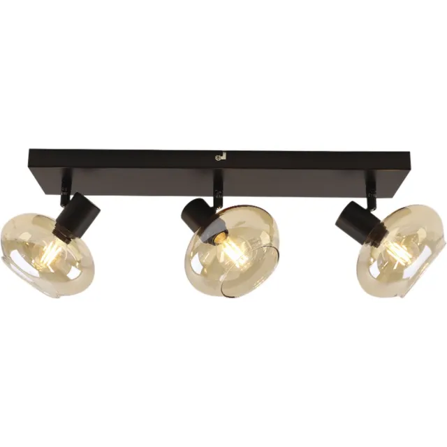 Olucia SKIP - Plafondlamp - Amber / Zwart - 3L - Vorm: Rechthoek