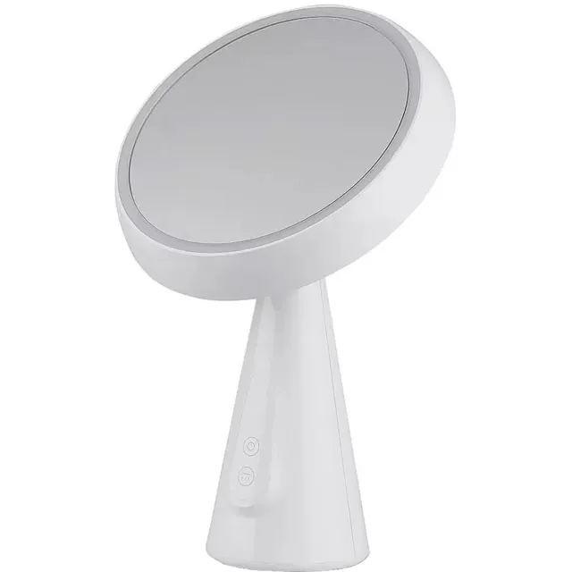 Qualu LED Bureaulamp - Oplaadbaar Spiegellamp - Nirano Aslino - 5W - Warm Wit 3000K - Dimbaar - Rechthoek - Mat Wit - Kunststof