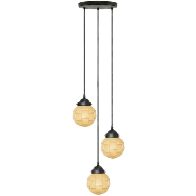 Coloured by Art 3 lichts hanglamp Bretagne Sunny - Art Deco Trade Zachtgeel