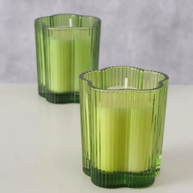 Boltze Home pot glas met kaars groen