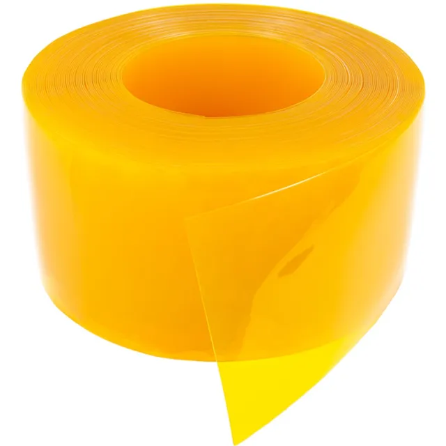 Rubbermagazijn Strokengordijn - PVC - Geel - anti-insect - 300x3mm - Lengte 50 meter - Koelcellen. Vitrines-15°C en + 50°C