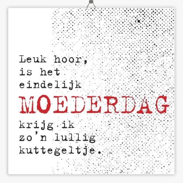 soBAD. Tegeltje Moederdag - Stippel - Kuttegeltje - 10,8 x 10,8 cm
