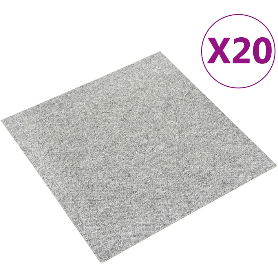 vidaXL Tapijt 20 st Lichtgrijs 50 x 50 cm 100% Polypropyleen, foto 2