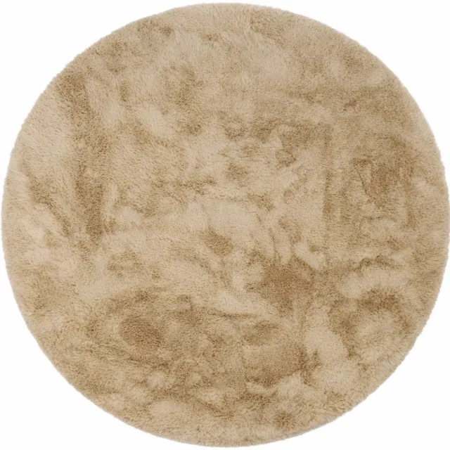 Moonay Fluffy - Rond hoogpolig vloerkleed - Beige - 160 cm
