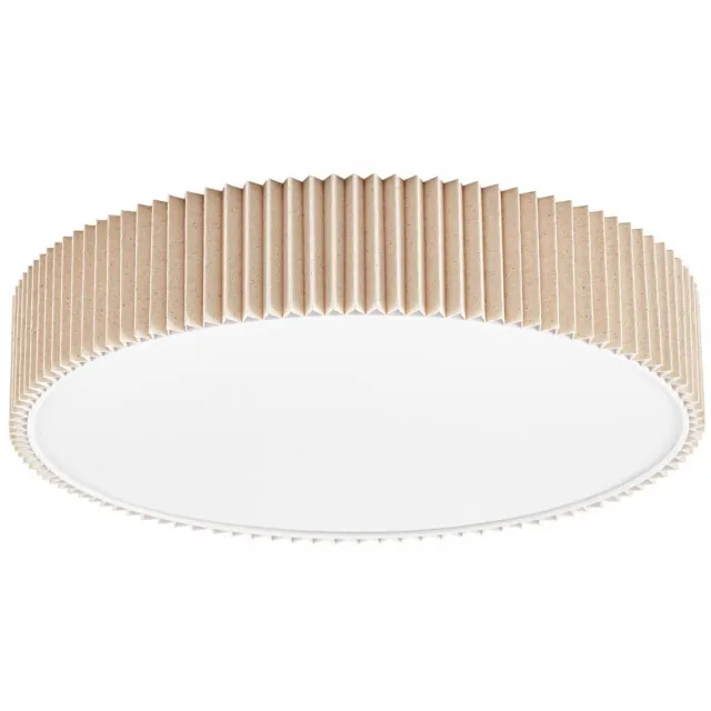 Lindby plafondlamp - 3lichts - Metaal, textiel, kunststof (PC) - H: 10 cm - E27 - beige, wit