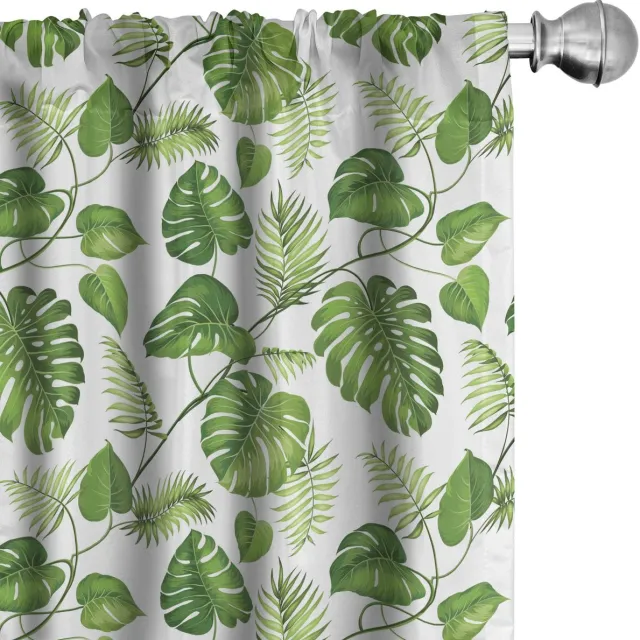ABAKUHAUS Blad Voorhangen – 2x75x225 cm – Blasses Groen – Halfdonker Blasses Grün