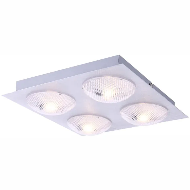 Globo 20 watt LED plafondlamp aluminium verlichting hoekig effect lampGlobo 56184-4D zilver