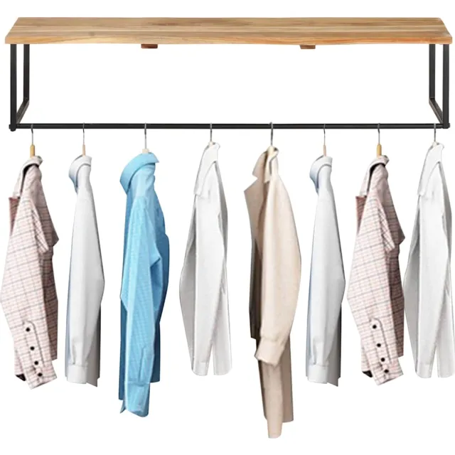 vidaXL Kapstok met schap 100x35x22 cm massief acaciahout Bruin