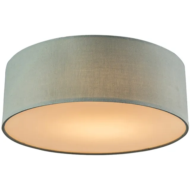 QAZQA drum led - Moderne LED Plafondlamp - 1 lichts - H 125 mm - Groen - Woonkamer | Slaapkamer | Keuken Groen LED