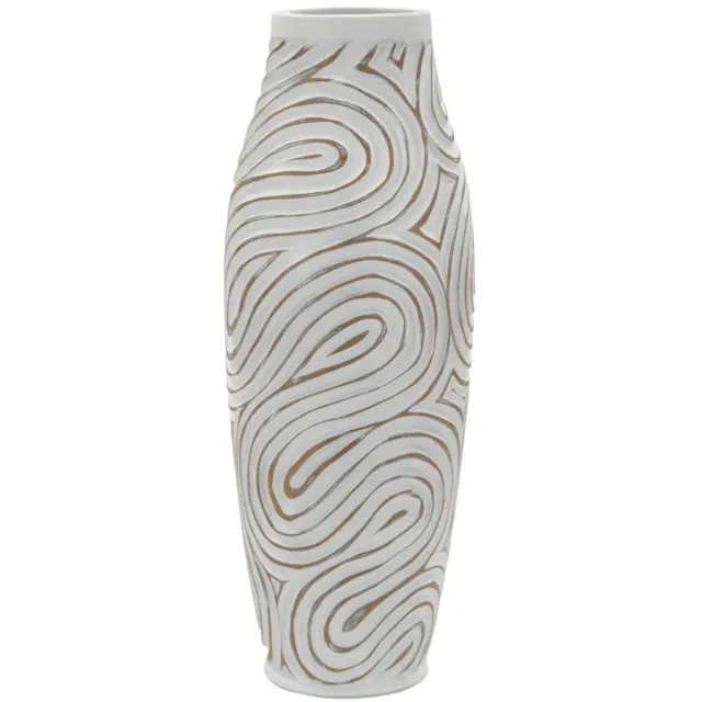 Mauro Ferretti Vaas Oblix Resin Vase Ø 18,5×50 cm Wit Wash