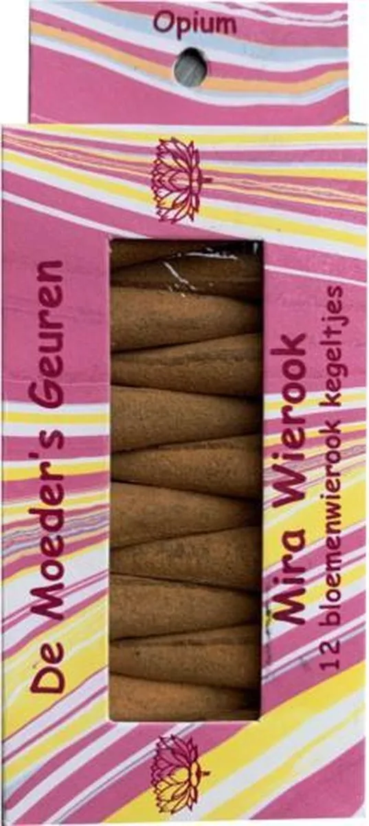 De Moeder's Geuren Wierook - 12 kegeltjes Opium Mira Wierook - De Moeders Geuren Roze
