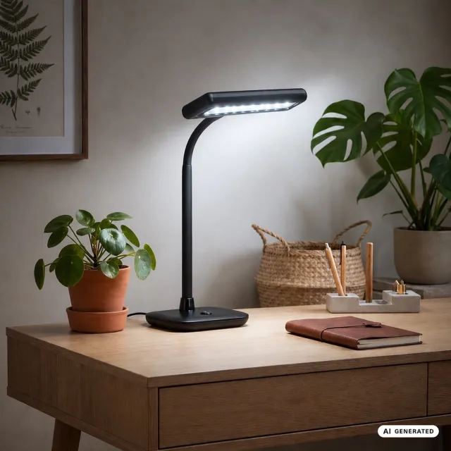 Briloner Daylight – Bureaulamp led – daglichtlamp – koudwit licht tafellamp – draaibaar & zwenkbaar – h.: 44cm – zwart