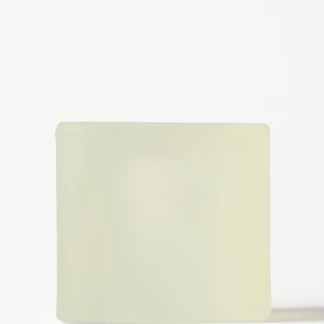 HEMA Kandelaar ⌀5x5cm Kub glas mat geel (geel)