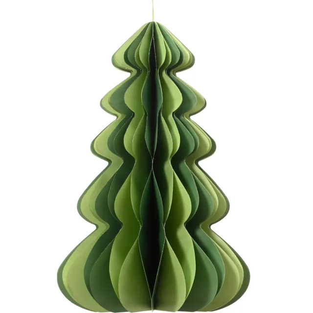 Decoris decoratie kerstboom papier (39x60 cm) Groen