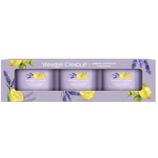 Yankee Candle Filled Votive 3-pack - Lemon Lavender - 30 branduren - 3 stuks Paars