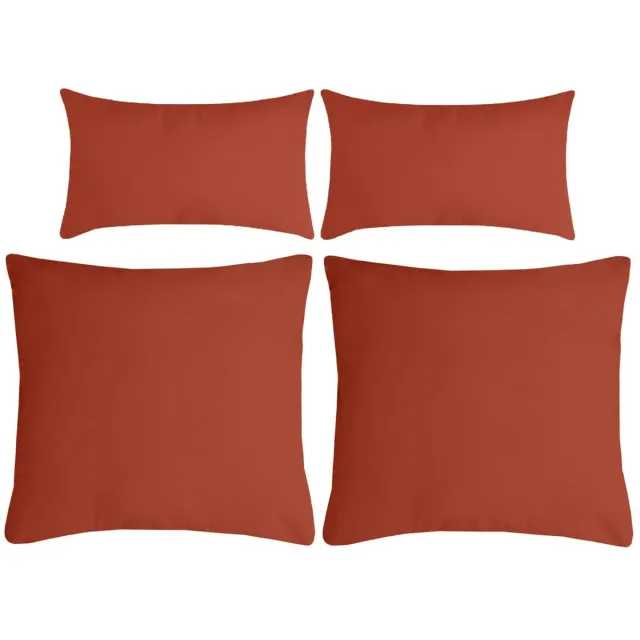 Stof Textile sierkussen Nelson - set 4x - terracotta - 2 formaten - bank kussens - polyester Terracotta bruin