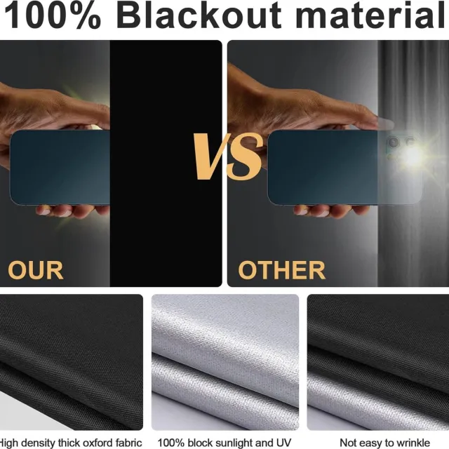 TopHome Verduisteringsrolgordijn zonder boren, verduisterend rolgordijn voor ramen, 100% materiaal verduistering, 200 145 cm, verduisteringsrolgordijn, draagbaar, thermische gordijnen voor slaapkamer, babyslaapkamer, zolder, kantoor, caravan Zwart