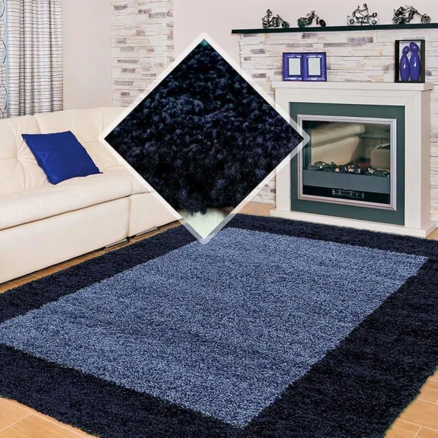 Ayyildiz Hoogpolig vloerkleed - Edge Blauw 300x400cm