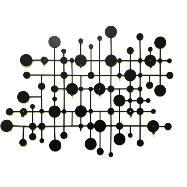 Decorizzly® Decorizzly Elzo - Geometrische Wandkapstok - Roestbestendig - Modern Design Zwart