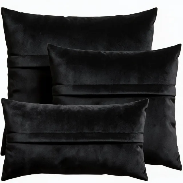 Cohoso Sierkussen SET - 30x50 + 45x45 + 60x60 cm - Flair Zwart - Velours Fluweel - Inclusief binnenkussens Zwart SET
