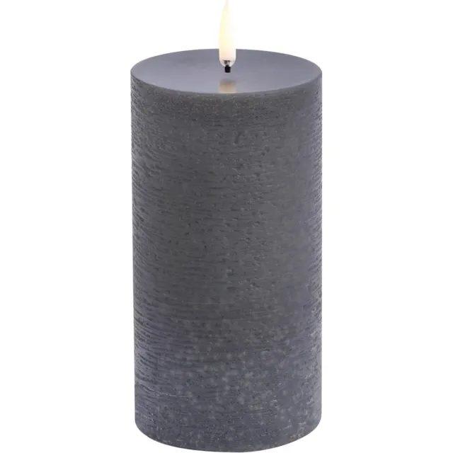 Uyuni led-kaars Melted 7,8 x 15cm grey Grijs