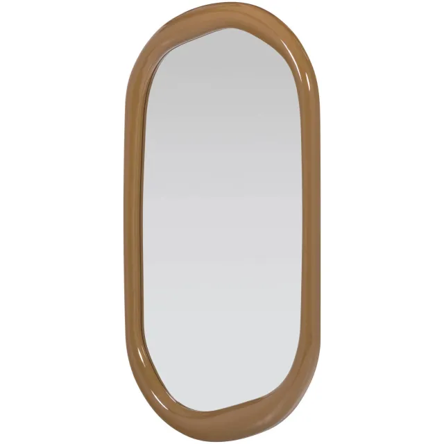 WOOOD Norea Passpiegel 120 cm - Hout - Hoogglans Honinggeel - 180x80x5 honey yellow