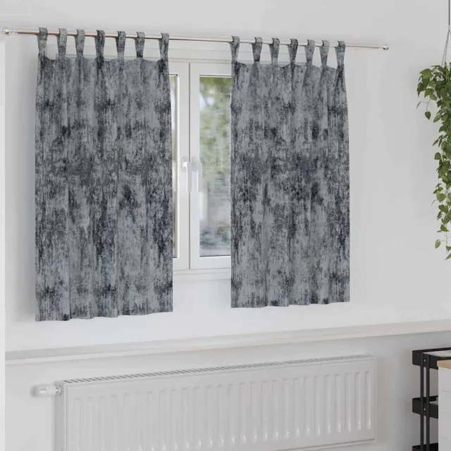 vidaXL Velvet Gordijnen 2 st Zilvergrijs 140 x 140 cm Fluweel