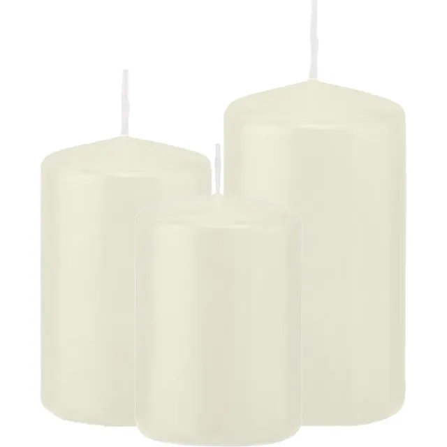 Trend Candles Stompkaarsen set 6x stuks ivoor wit 8-10-12 cm Ivoorwit