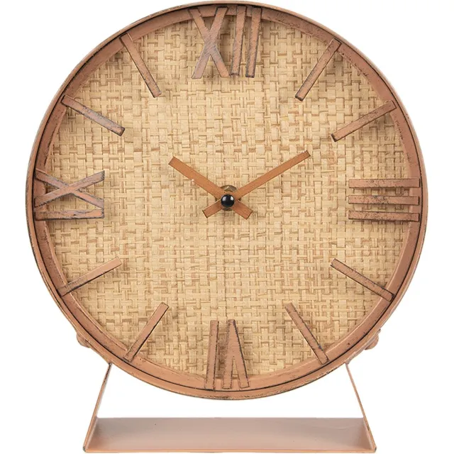 Clayre & Eef Tafelklok 24 cm Bruin MDF