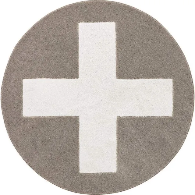 Lifetime Kidsrooms Vloerkleed rond - Grey X, 3D Effect