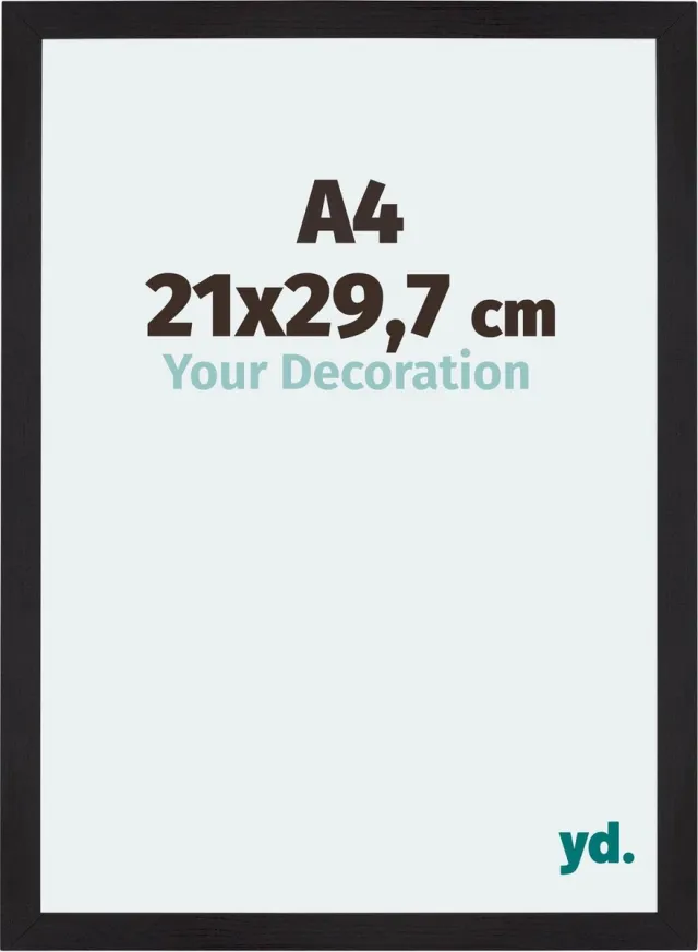 yd. Your Decoration - Fotolijst A4 21x 29,7 cm - MDF - Zwart Houtnerf - Mura
