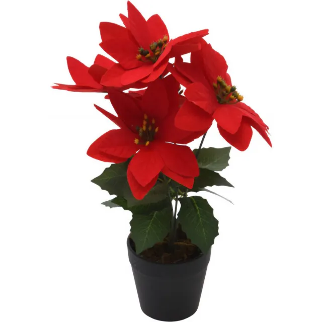 Home&Styling collections Kerstster, kunstbloem, 29 cm rood